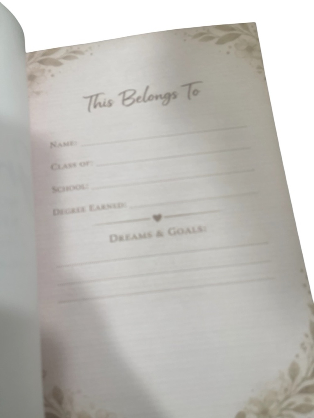 For the Graduate Journal - Soft Neutral Floral Cover - Picture 4 of 9